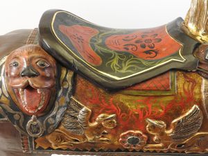 Cavallo da giostra in legno laccato, dipinto e dorato  - Asta La casa moderna  - Associazione Nazionale - Case d'Asta italiane