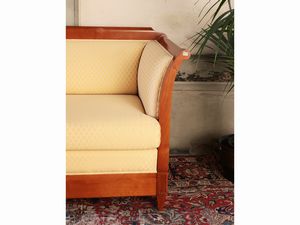 Divano a barca in ciliegio, Morelato  - Asta La casa moderna  - Associazione Nazionale - Case d'Asta italiane