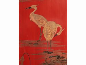 Paravento in lacca rossa  - Asta La casa moderna  - Associazione Nazionale - Case d'Asta italiane