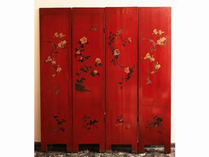 Paravento in lacca rossa  - Asta La casa moderna  - Associazione Nazionale - Case d'Asta italiane