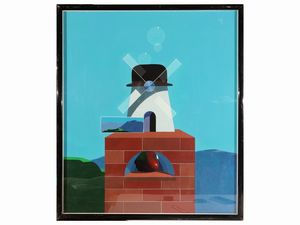 Piero Panza - Mulino, richiamo a Magritte