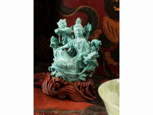 Miscellanea di piccoli gruppi orientali in pietre dure  - Asta La casa moderna  - Associazione Nazionale - Case d'Asta italiane