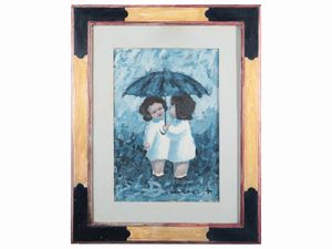 Mario Innocenti - Bambine sotto l'ombrello