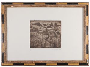 Lotto composto da: un disegno, tre acqueforti e una litografia (5)  - Asta La casa moderna  - Associazione Nazionale - Case d'Asta italiane