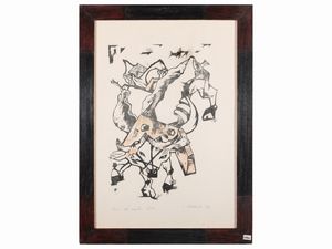 Lotto composto da: un disegno, tre acqueforti e una litografia (5)  - Asta La casa moderna  - Associazione Nazionale - Case d'Asta italiane