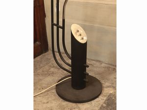 Grande piantana in acciaio cromato e patinato, attribuibile a Luci Milano  - Asta La casa moderna  - Associazione Nazionale - Case d'Asta italiane