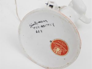 Piccolo lume da tavolo in porcellana policroma, Giovanni Ronzan  - Asta La casa moderna  - Associazione Nazionale - Case d'Asta italiane