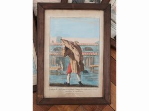 Carlo Lasinio : Vedute di Firenze con venditori ambulanti  - Asta La casa moderna  - Associazione Nazionale - Case d'Asta italiane