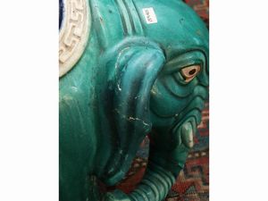 Sgabello portavasi in ceramica smaltata  - Asta La casa moderna  - Associazione Nazionale - Case d'Asta italiane