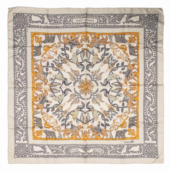 Hermès : Foulard Early america  - Asta Luxury Fashion - Associazione Nazionale - Case d'Asta italiane