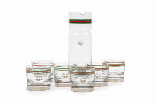 GUCCI : Set di sei bicchieri e una brocca  - Asta Luxury Fashion - Associazione Nazionale - Case d'Asta italiane