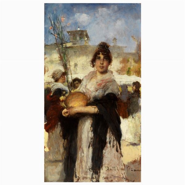 DALL'OCA BIANCA ANGELO : Angelo Dall'Oca Bianca  - Asta DIPINTI DEL SECOLO XIX - Associazione Nazionale - Case d'Asta italiane