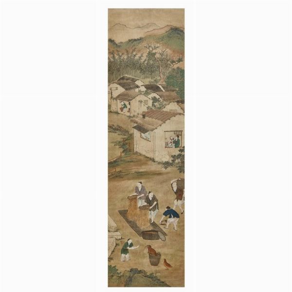 COPPIA DI DIPINTI, CINA, DINASTIA QING, SEC. XVIII-XIX  - Asta Arte Orientale 东方艺术 - Associazione Nazionale - Case d'Asta italiane