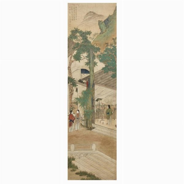 COPPIA DI DIPINTI, CINA, DINASTIA QING, SEC. XVIII-XIX  - Asta Arte Orientale 东方艺术 - Associazione Nazionale - Case d'Asta italiane
