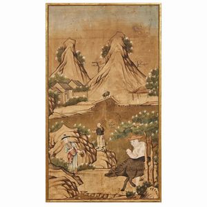 COPPIA DI DIPINTI, CINA, DINASTIA QING, SEC. XIX  - Asta Arte Orientale 东方艺术 - Associazione Nazionale - Case d'Asta italiane