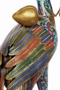 COPPIA DI PORTACANDELE , CINA, DINASTIA QING, PRIMA MET SEC. XX  - Asta Arte Orientale 东方艺术 - Associazione Nazionale - Case d'Asta italiane