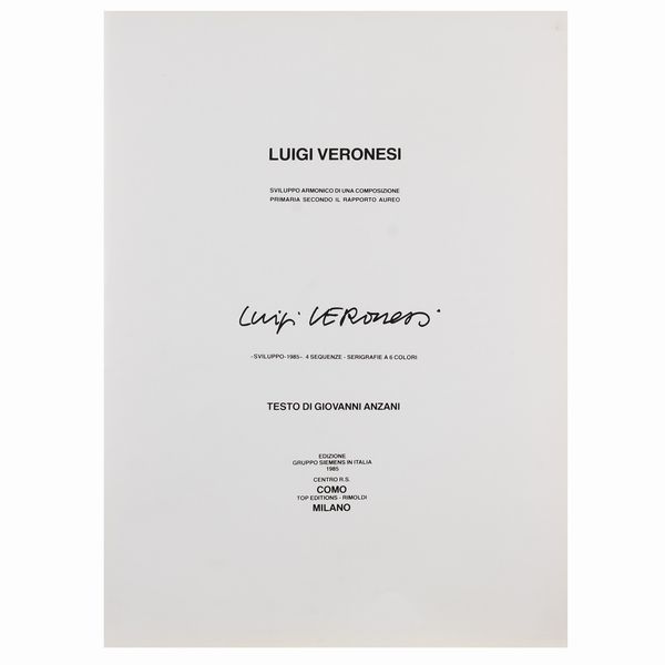 Luigi Veronesi  - Asta Arte Moderna e Contemporanea- Web Only - Associazione Nazionale - Case d'Asta italiane