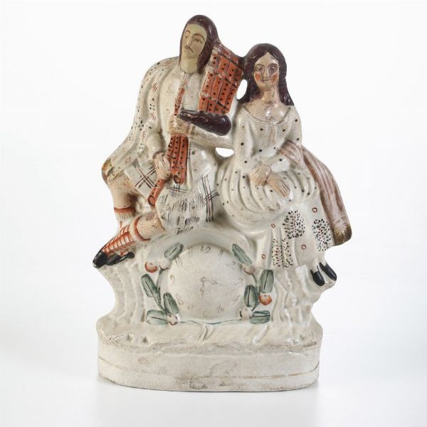 Grande gruppo.<BR>Inghilterra, Staffordshire, periodo vittoriano, XIX secolo.  - Asta Maioliche e Porcellane da Collezione - Associazione Nazionale - Case d'Asta italiane