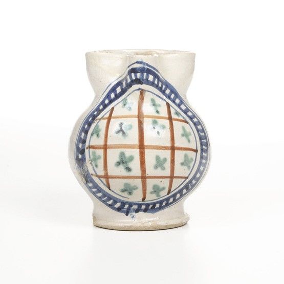 Boccale decorato a graticcio.<BR>Faenza, fine del XV - inizi del XVI secolo.  - Asta Maioliche e Porcellane da Collezione - Associazione Nazionale - Case d'Asta italiane