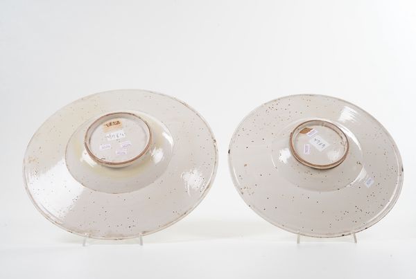 Due grandi piatti.<BR>Liguria (?), probabilmente XIX secolo.  - Asta Maioliche e Porcellane da Collezione - Associazione Nazionale - Case d'Asta italiane