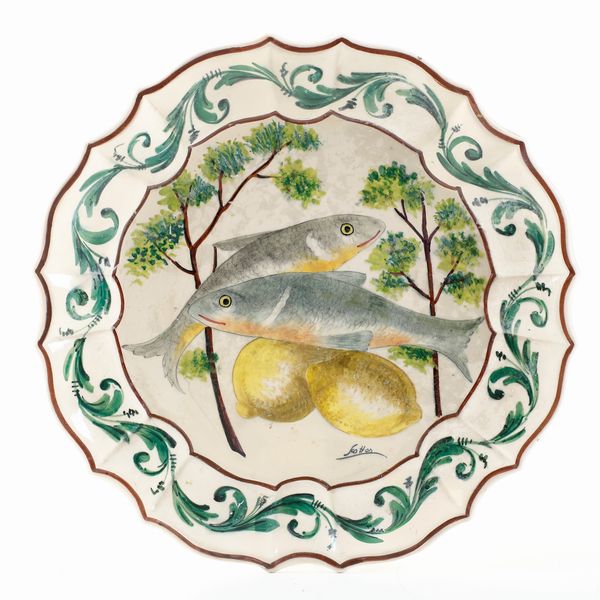 Piatto.<BR>Veneto, fine del XIX o primi del XX secolo.  - Asta Maioliche e Porcellane da Collezione - Associazione Nazionale - Case d'Asta italiane