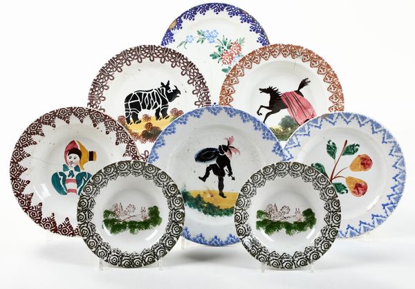 Otto piatti. <BR>Veneto, XIX- inizio XX secolo.  - Asta Maioliche e Porcellane da Collezione - Associazione Nazionale - Case d'Asta italiane