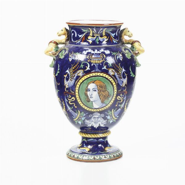 Vaso.<BR>Faenza, Manifattura Ferlini, 1904-1910.  - Asta Maioliche e Porcellane da Collezione - Associazione Nazionale - Case d'Asta italiane