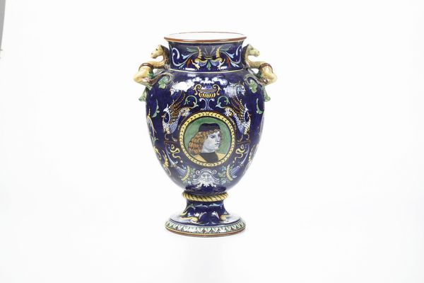 Vaso.<BR>Faenza, Manifattura Ferlini, 1904-1910.  - Asta Maioliche e Porcellane da Collezione - Associazione Nazionale - Case d'Asta italiane