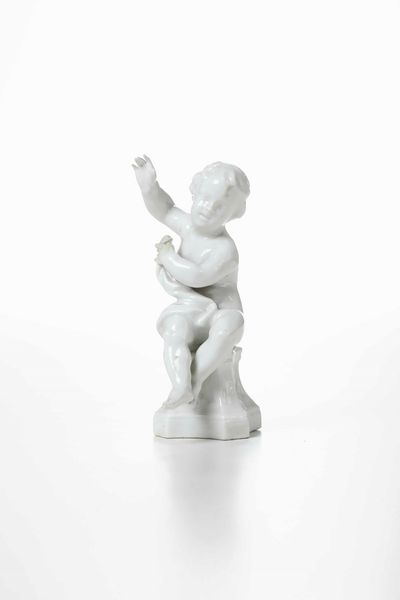 Figurina di putto.<BR>Vienna, Manifattura Imperiale, 1750 circa.  - Asta Maioliche e Porcellane da Collezione - Associazione Nazionale - Case d'Asta italiane