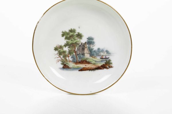 Tazza con piattino.<BR>Zurigo, 1775 circa.  - Asta Maioliche e Porcellane da Collezione - Associazione Nazionale - Case d'Asta italiane