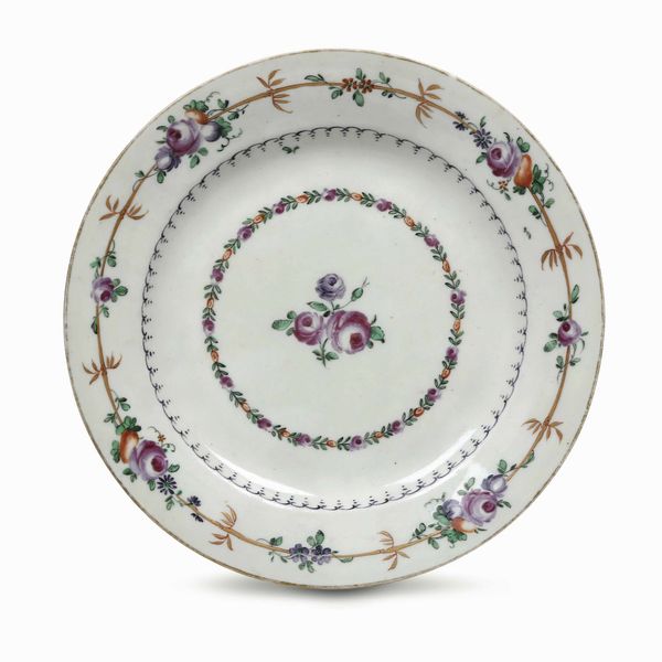 Piatto.<BR>Nove,Manifattura Antonibon, gestione Baroni, 1802-1810.  - Asta Maioliche e Porcellane da Collezione - Associazione Nazionale - Case d'Asta italiane