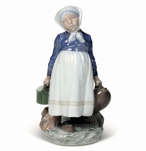 Figurina di olandesina.<BR>Danimarca, Manifattura Royal Copenaghen, 1969-1974.  - Asta Maioliche e Porcellane da Collezione - Associazione Nazionale - Case d'Asta italiane