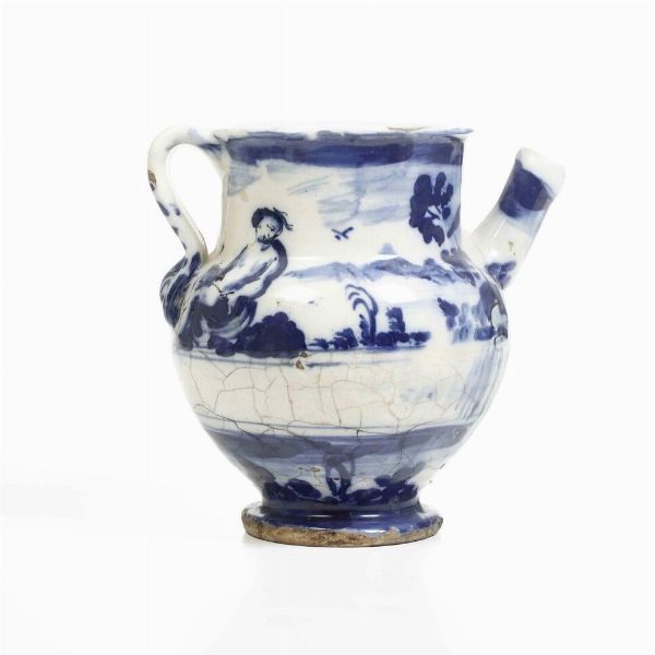 Orciolo.<BR>Savona, XVIII secolo.  - Asta Maioliche e Porcellane da Collezione - Associazione Nazionale - Case d'Asta italiane