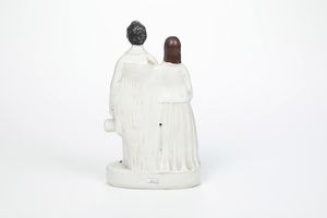 Grande gruppo con re Edoardo VII e la regina Alexandra.<BR>Inghilterra, Staffordshire, inizio del XX secolo.  - Asta Maioliche e Porcellane da Collezione - Associazione Nazionale - Case d'Asta italiane