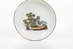 Tazza con piattino.<BR>Zurigo, 1775 circa.  - Asta Maioliche e Porcellane da Collezione - Associazione Nazionale - Case d'Asta italiane