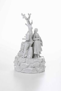 Gruppo centrotavola.<BR>Nove, Manifattura Antonibon, verso il 1800.  - Asta Maioliche e Porcellane da Collezione - Associazione Nazionale - Case d'Asta italiane