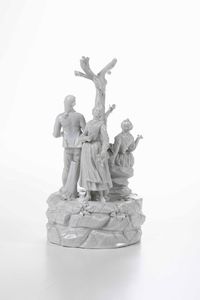 Gruppo centrotavola.<BR>Nove, Manifattura Antonibon, verso il 1800.  - Asta Maioliche e Porcellane da Collezione - Associazione Nazionale - Case d'Asta italiane