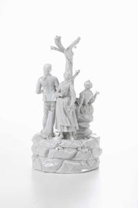 Gruppo centrotavola.<BR>Nove, Manifattura Antonibon, verso il 1800.  - Asta Maioliche e Porcellane da Collezione - Associazione Nazionale - Case d'Asta italiane