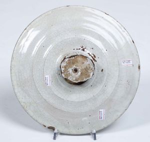 Alzatina raffigurante la deposizione.<BR>Deruta, XVII secolo.  - Asta Maioliche e Porcellane da Collezione - Associazione Nazionale - Case d'Asta italiane