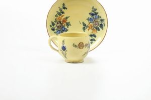 Una tazza e un piattino.<BR>Francia, XVIII secolo.  - Asta Maioliche e Porcellane da Collezione - Associazione Nazionale - Case d'Asta italiane