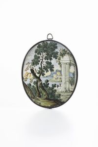 Otto mattonelle.<BR>Castelli, XVIII secolo.  - Asta Maioliche e Porcellane da Collezione - Associazione Nazionale - Case d'Asta italiane