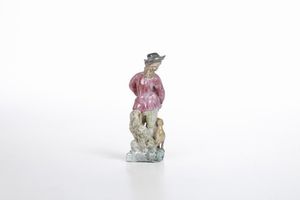 Figurina di ragazzo con cane.<BR>Savona, 1780-1790 circa.  - Asta Maioliche e Porcellane da Collezione - Associazione Nazionale - Case d'Asta italiane