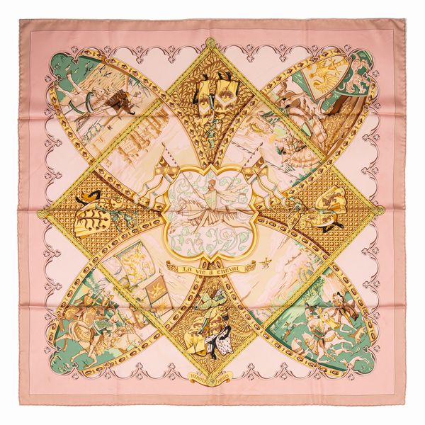 Hermès : Foulard La vie � Cheval  - Asta Luxury Fashion - Associazione Nazionale - Case d'Asta italiane