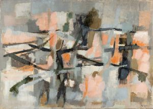 Giuseppe Ajmone : Grigio e rosa  - Asta Arte Moderna e Contemporanea - Associazione Nazionale - Case d'Asta italiane