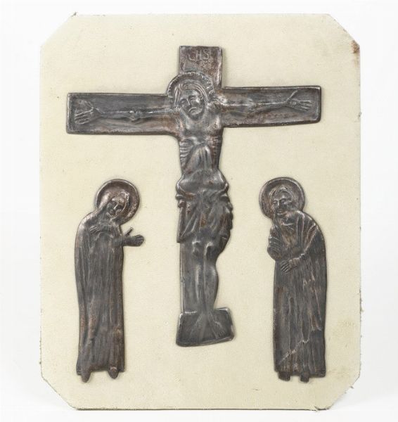 Crocifissione con Santi. Argenteria italiana del XX secolo  - Asta Argenti - Associazione Nazionale - Case d'Asta italiane