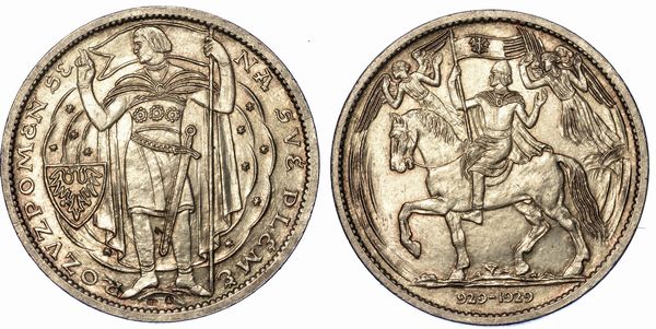 CECOSLOVACCHIA. PRIMA REPUBBLICA, 1918-1938. Medaglia 1929. Millesimo Anniversario della cristianizzazione della Boemia da parte di San Venceslao.  - Asta Numismatica - Associazione Nazionale - Case d'Asta italiane