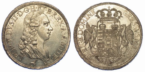 FIRENZE. PIETRO LEOPOLDO DI LORENA, 1765-1790. Francescone 1790.  - Asta Numismatica - Associazione Nazionale - Case d'Asta italiane