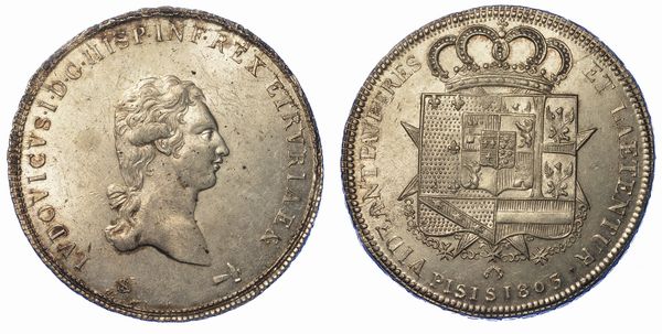 FIRENZE. LUDOVICO I DI BORBONE, 1801-1803. Francescone 1803.  - Asta Numismatica - Associazione Nazionale - Case d'Asta italiane