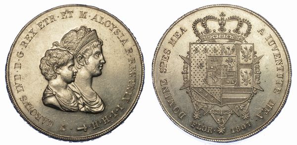 FIRENZE. CARLO LUDOVICO DI BORBONE, 1803-1807. Dena 1807.  - Asta Numismatica - Associazione Nazionale - Case d'Asta italiane