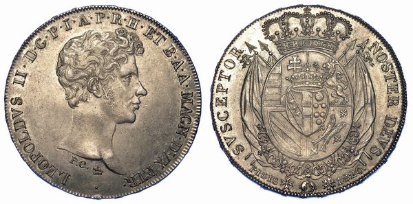 FIRENZE. LEOPOLDO II DI LORENA, 1824-1859. Francescone 1826.  - Asta Numismatica - Associazione Nazionale - Case d'Asta italiane